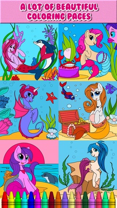 Pony Mermaid Coloring Book