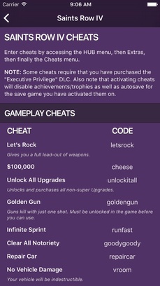 Cheats for SR - for all Saints Row games