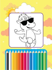 Dinosaurs Village coloring page Barney Friends