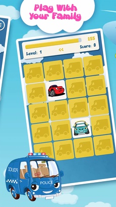 Matching family game: Cars