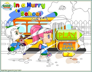 Back to School: In a Hurry to School Coloring