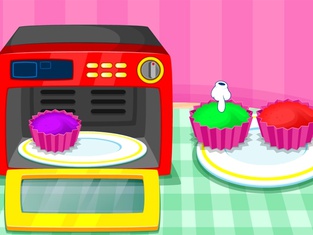 Cooking colorful cupcakes game