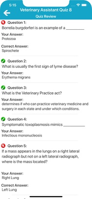 Veterinary Assistant Quizzes