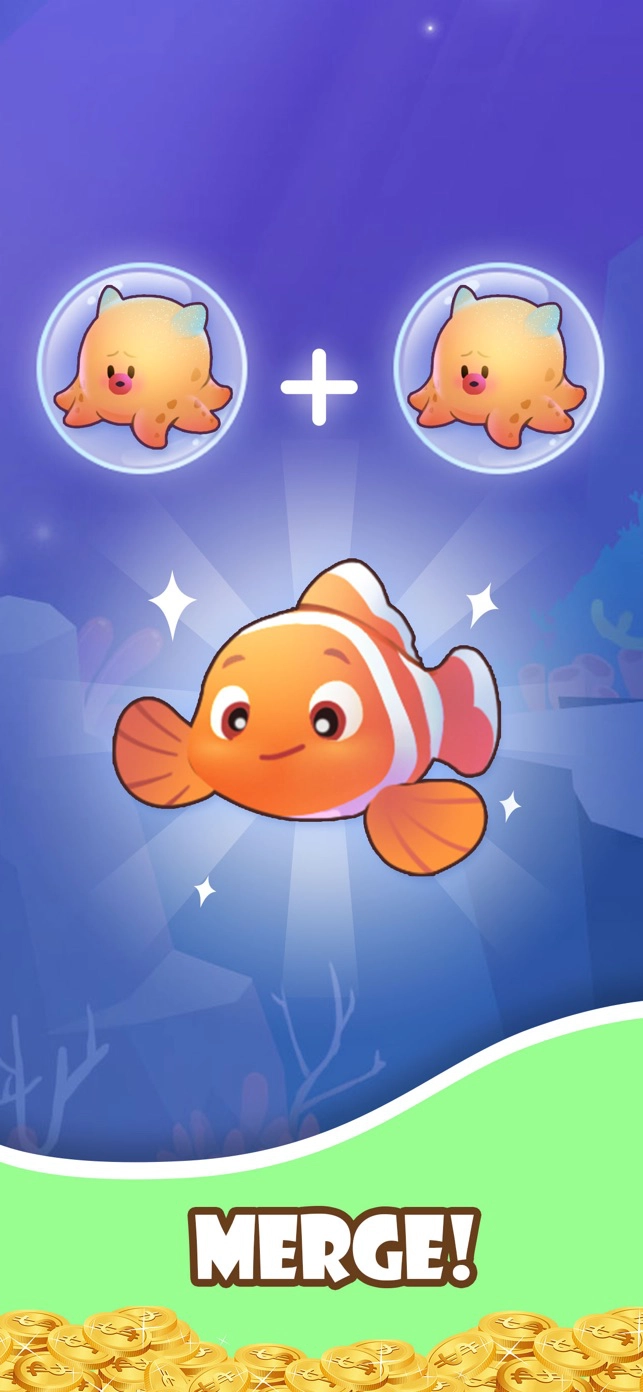 Merge Fish - Fishdom & Win - iPhone/iPad игра. Играть онлайн на Chedot.com