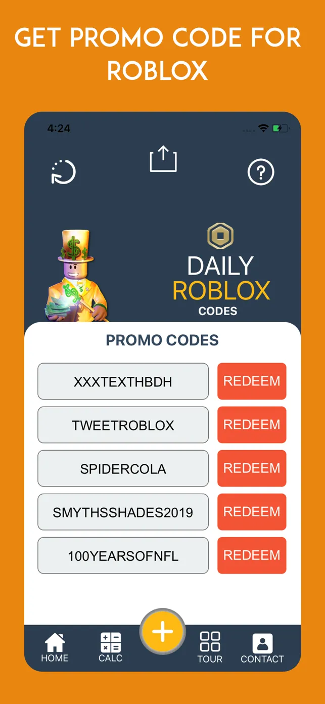 Robux Calc - Roblox Codes - تلعب لعبة iPhone/iPad على الإنترنت على  Chedot.com