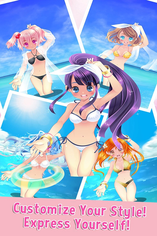 Bikini Girl - Beach Dress Up, Cute Anime Game - iPhone/iPad game play online  at 