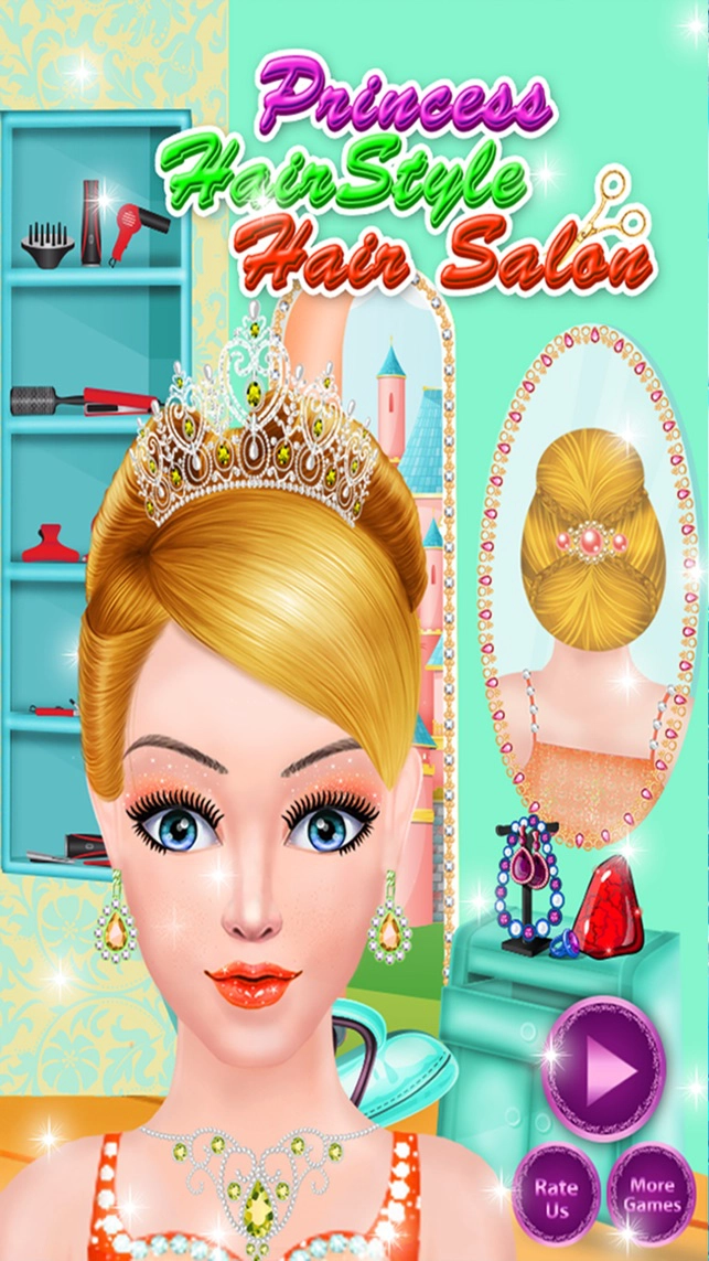 Little Princess Hair Styles Hair Salon Girls Games - تلعب لعبة iPhone/iPad  على الإنترنت على 