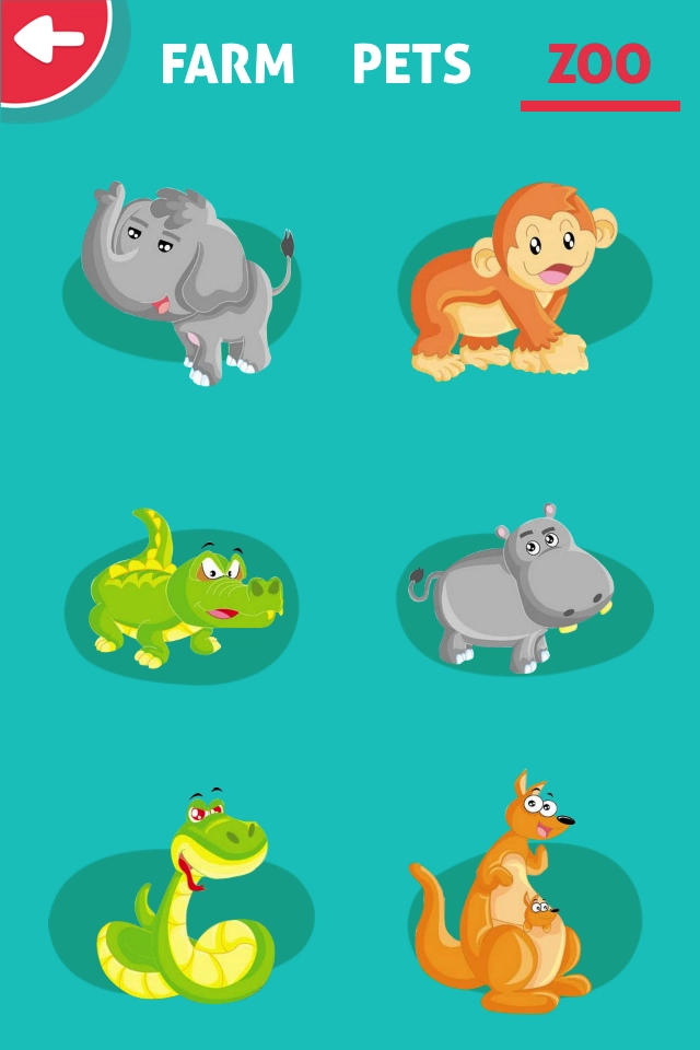 Cute Animals - Learn Animal Sounds, Noises & Names - iPhone/iPad game play  online at 