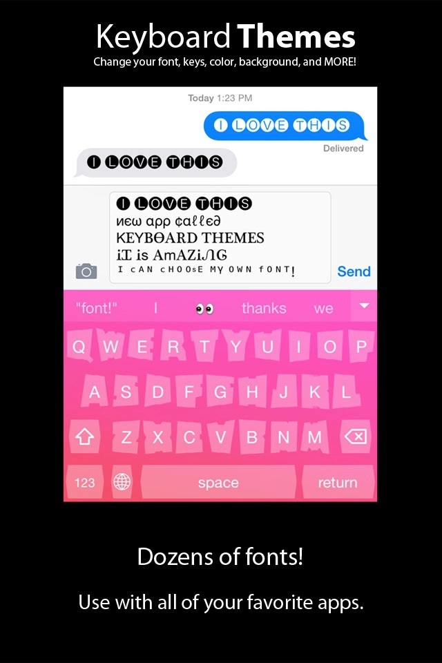 Keyboard Themes: Custom colors, cool fonts, and personalize new backgrounds  for iPhone, iPad, iPod - تلعب لعبة iPhone/iPad على الإنترنت على 